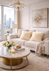 Sheepskin Cushion Merino Champagne with Inlay