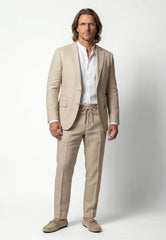 Linen Blazer in Soft Beige Made of Pure Linen – Natural Elegance