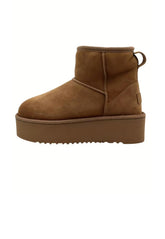 Arctic Luxe Platform Winter Boots Brown Lambskin