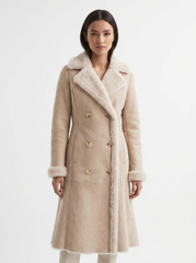 Women's Beige Shearling Coat