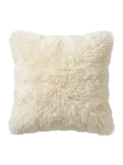 Sheepskin Cushion Merino Champagne with Inlay