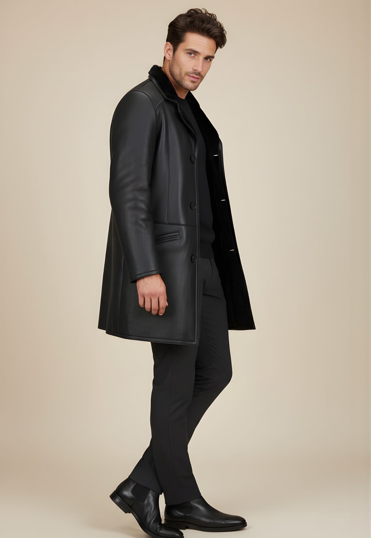 Men's Lambskin Coat Antonio Black