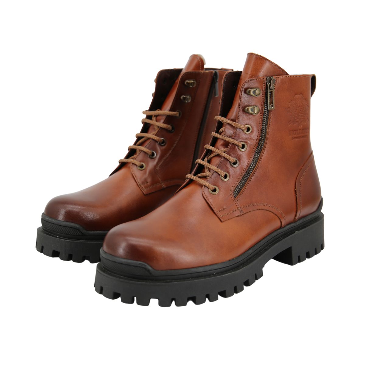 Lambskin Men's Street Shoes Model 378a Brown