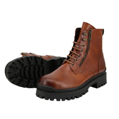 Lambskin Men's Street Shoes Model 378a Brown