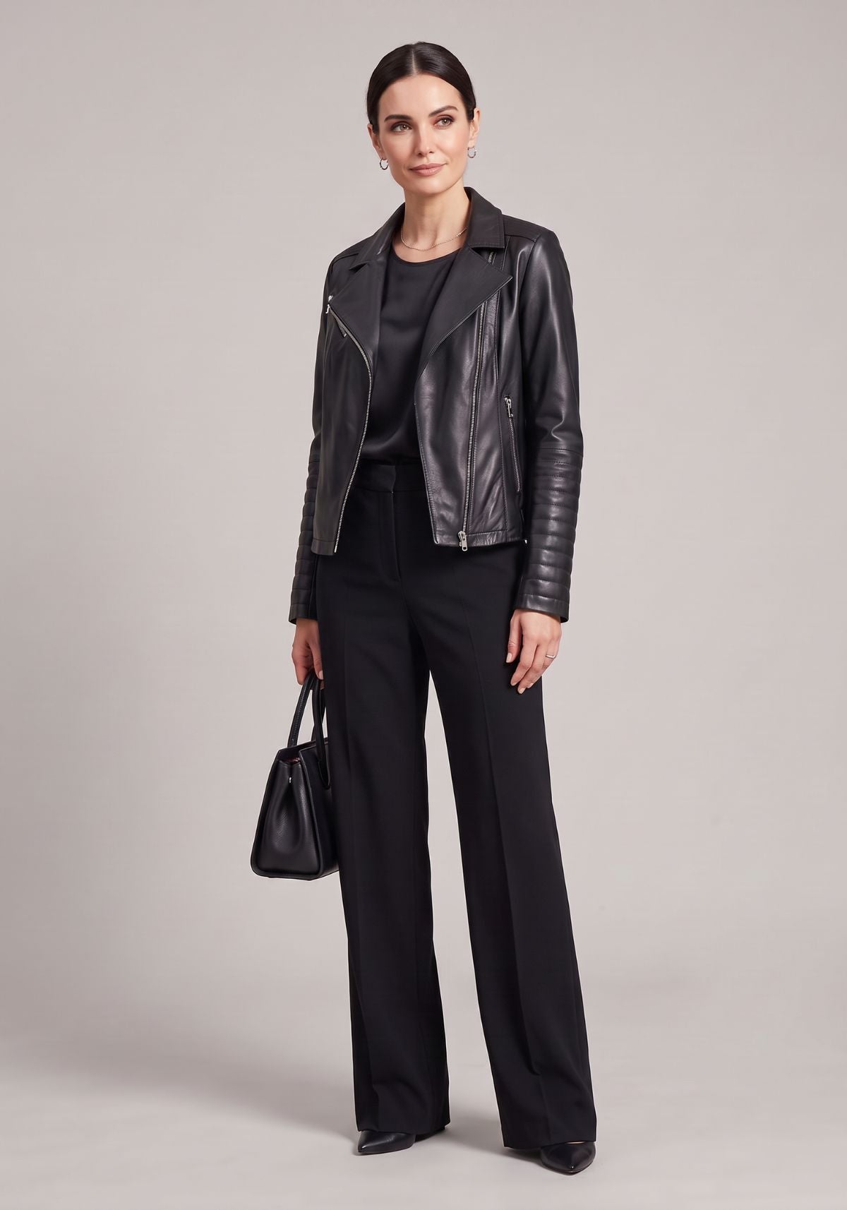 Damen Lederjacke aus Lammnappa im Biker-Look