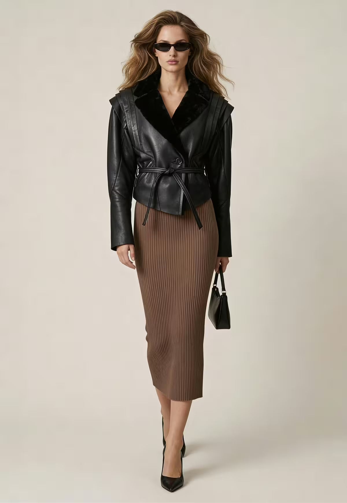 Shearling Lambskin Jacket - Elegant Contemporary Style with a Tailored Fit