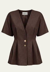 Women's Shirt & Women's Pants Brown Blazer & Palazzo Pants