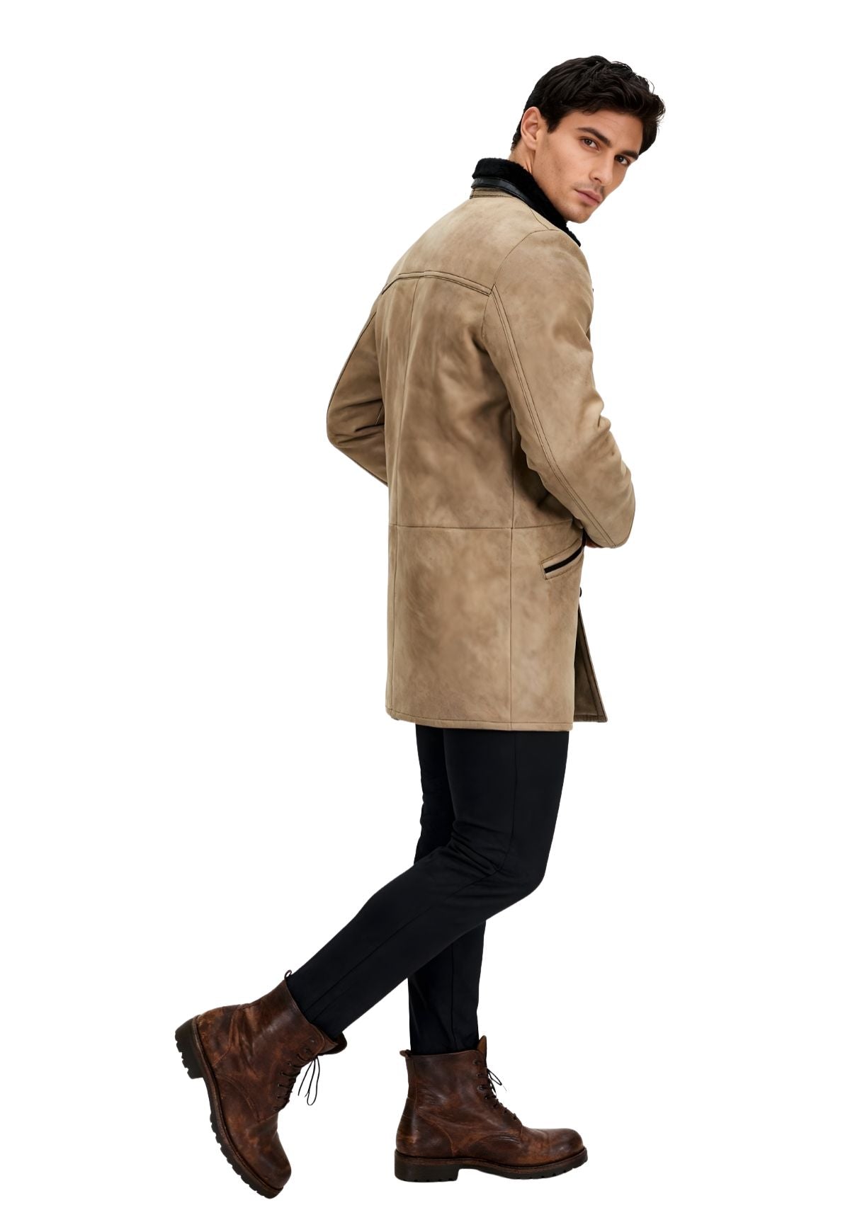 Men's Lambskin Coat Antonio Camel