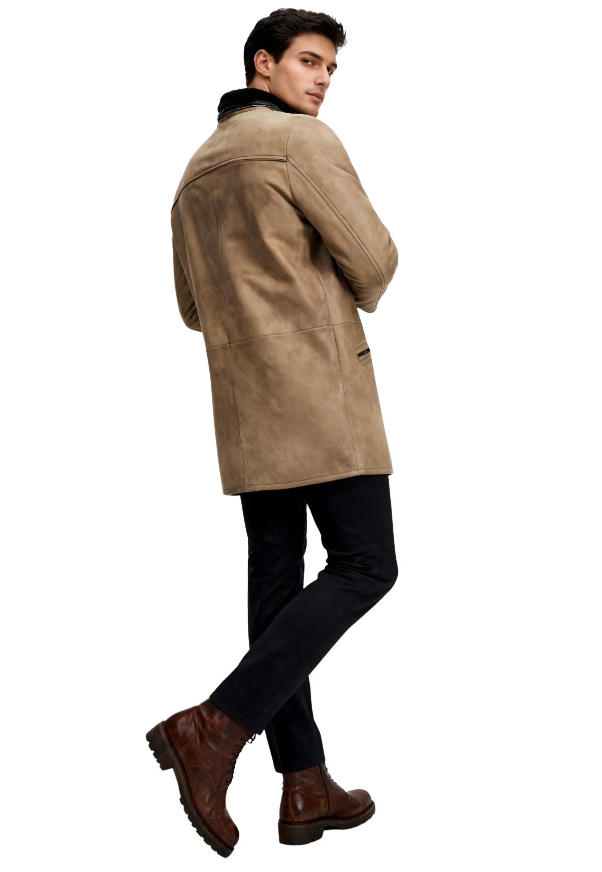 Men's Lambskin Coat Antonio Camel