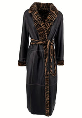 Jade Reversible Sheepskin Coat in Tiger Print