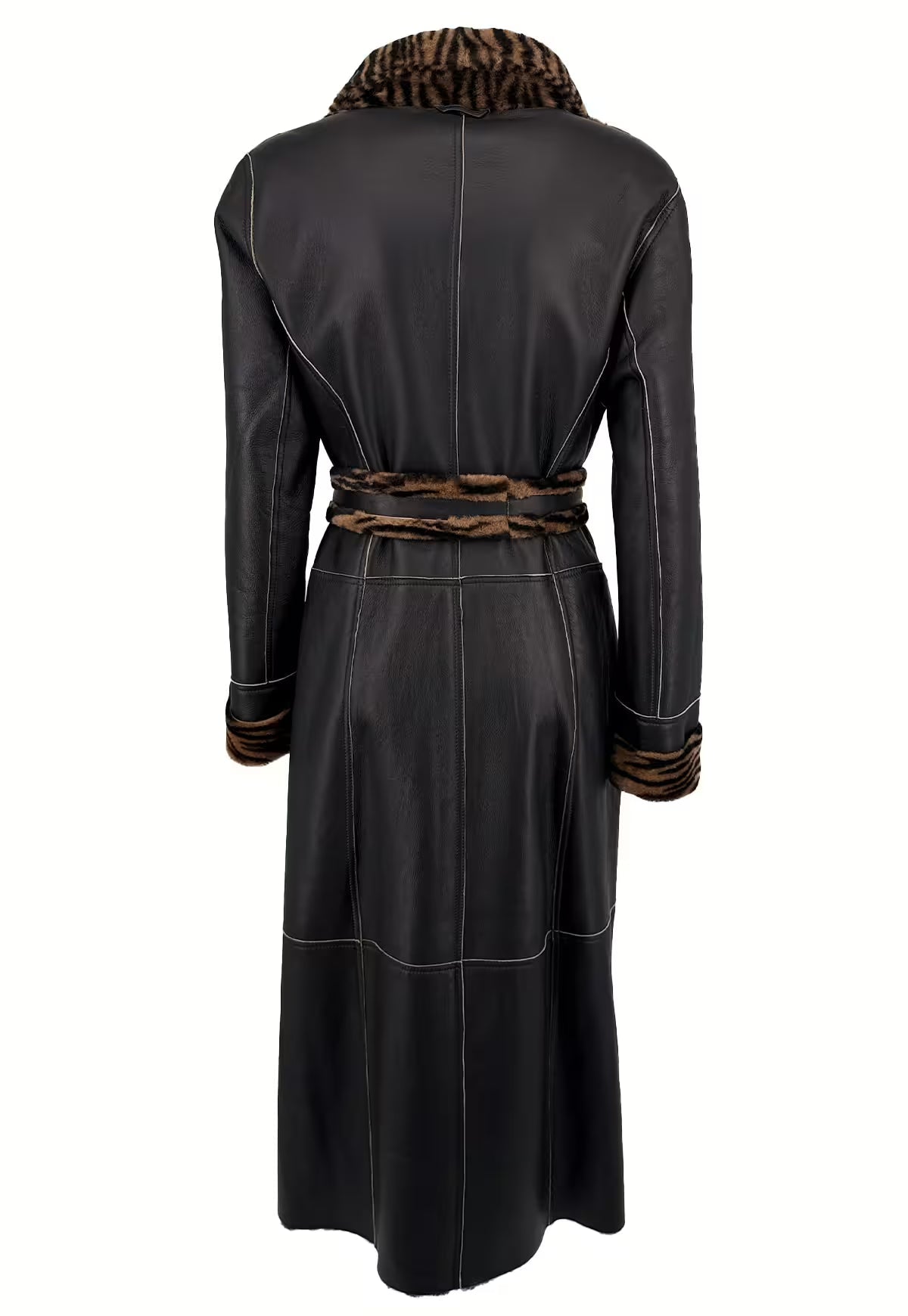 Jade Reversible Sheepskin Coat in Tiger Print