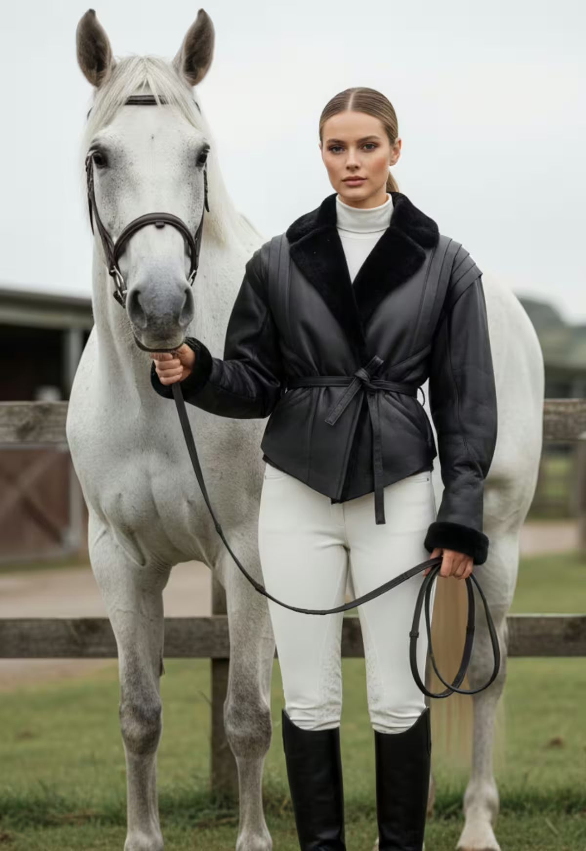 Shearling Lambskin Jacket - Elegant Contemporary Style with a Tailored Fit