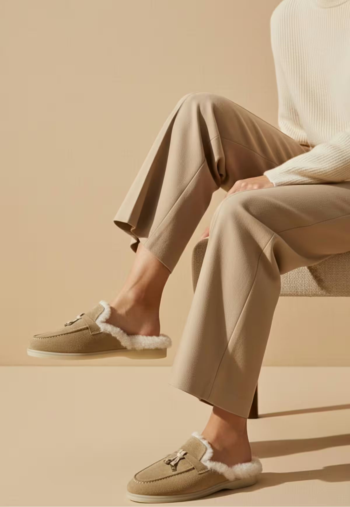 Fiorana Women's Shearling Mules Sand