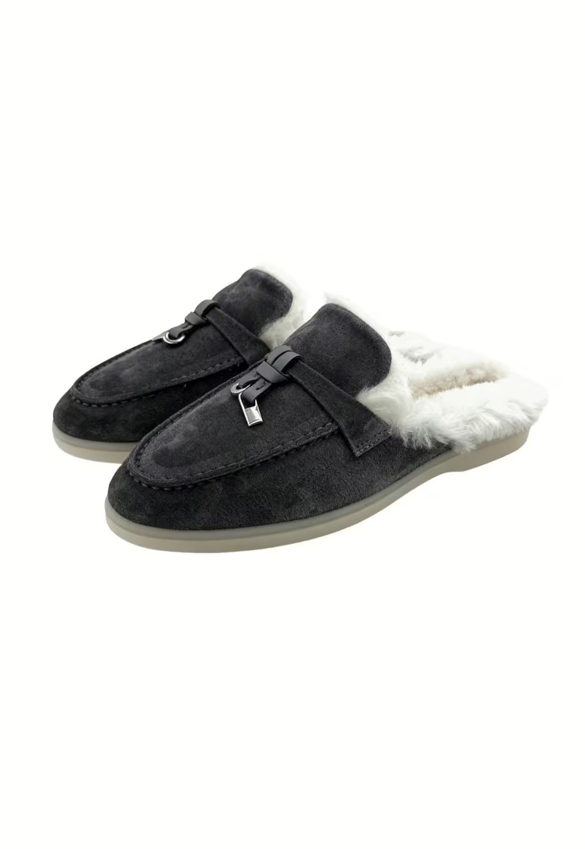 Fiorana Women's Anthracite Lambskin Mules