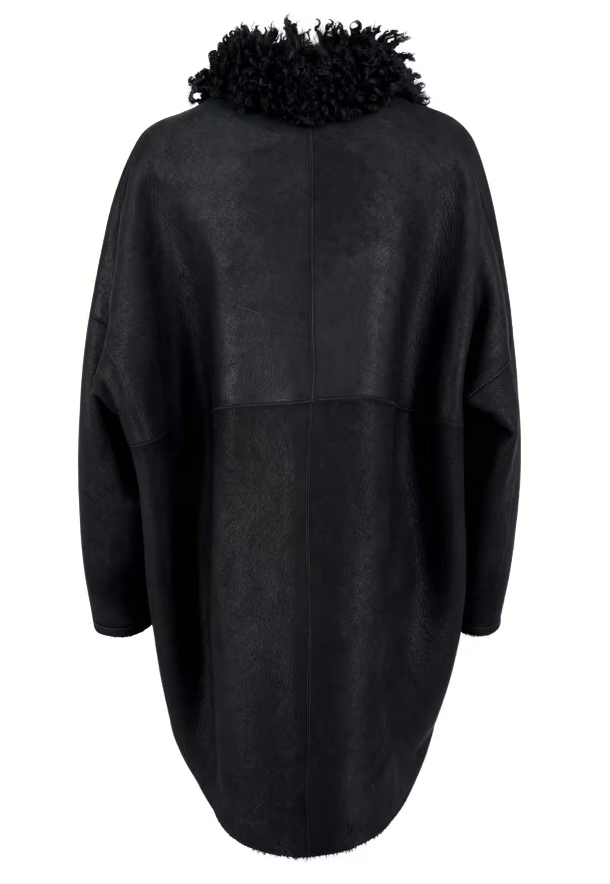 Shearling lambskin jacket with a stylish curly collar