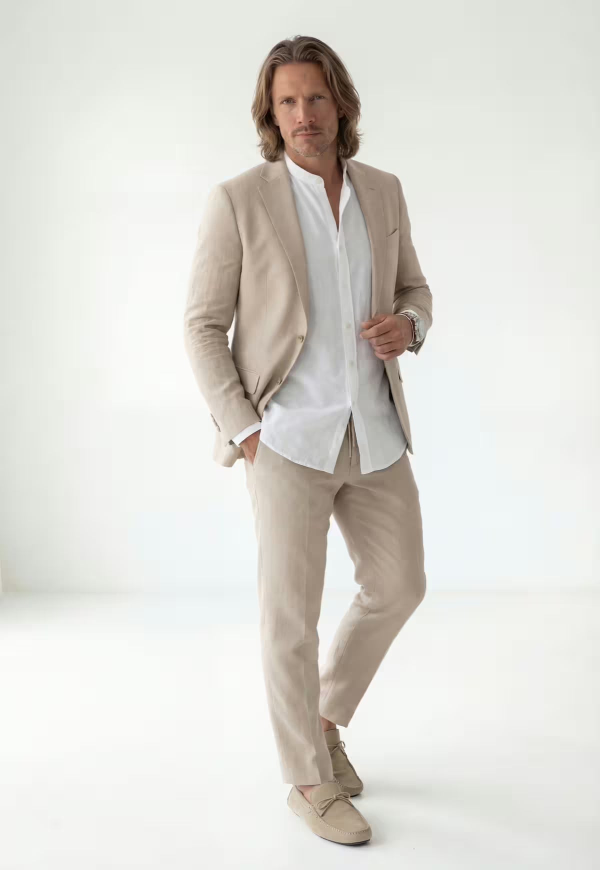 Linen Blazer in Soft Beige Made of Pure Linen – Natural Elegance