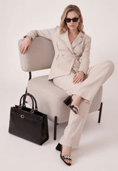 Elegant Leather Hobo Bag - Noravia Black