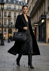 Women's Handbag Genuine Leather Black – Timeless Business Design