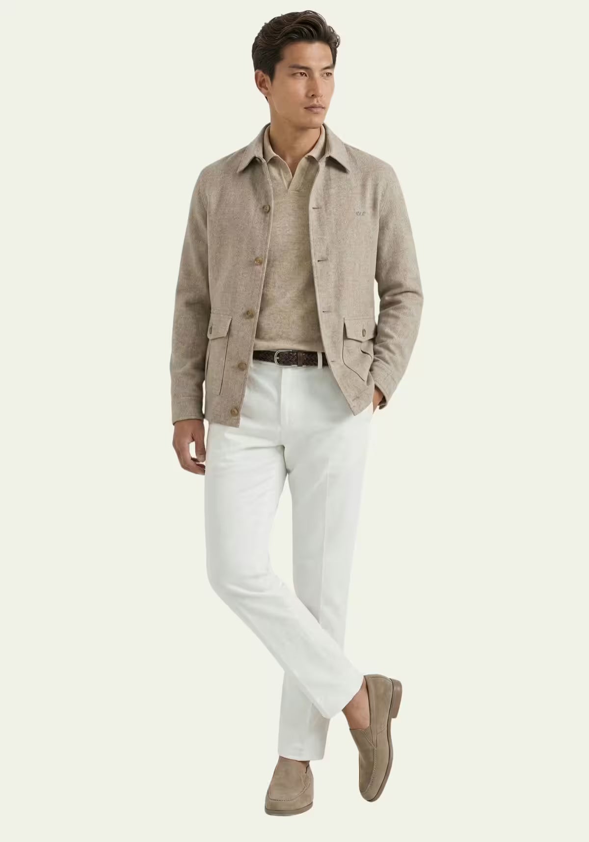 Men's Linen Blend Jacket Off-white – Elegant & Airy
