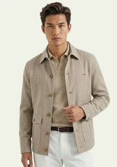 Men's Linen Blend Jacket Off-white – Elegant & Airy