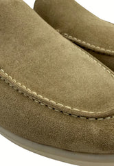 Men's Genuine Leather Loafers Beige HOL51