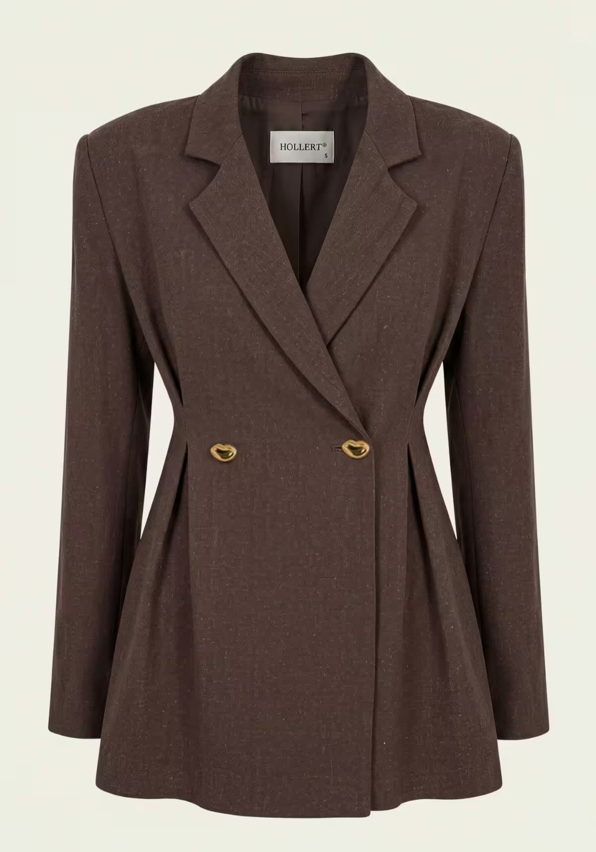 Women's Shirt & Women's Pants Brown – Long-Sleeve Blazer & Palazzo Pants