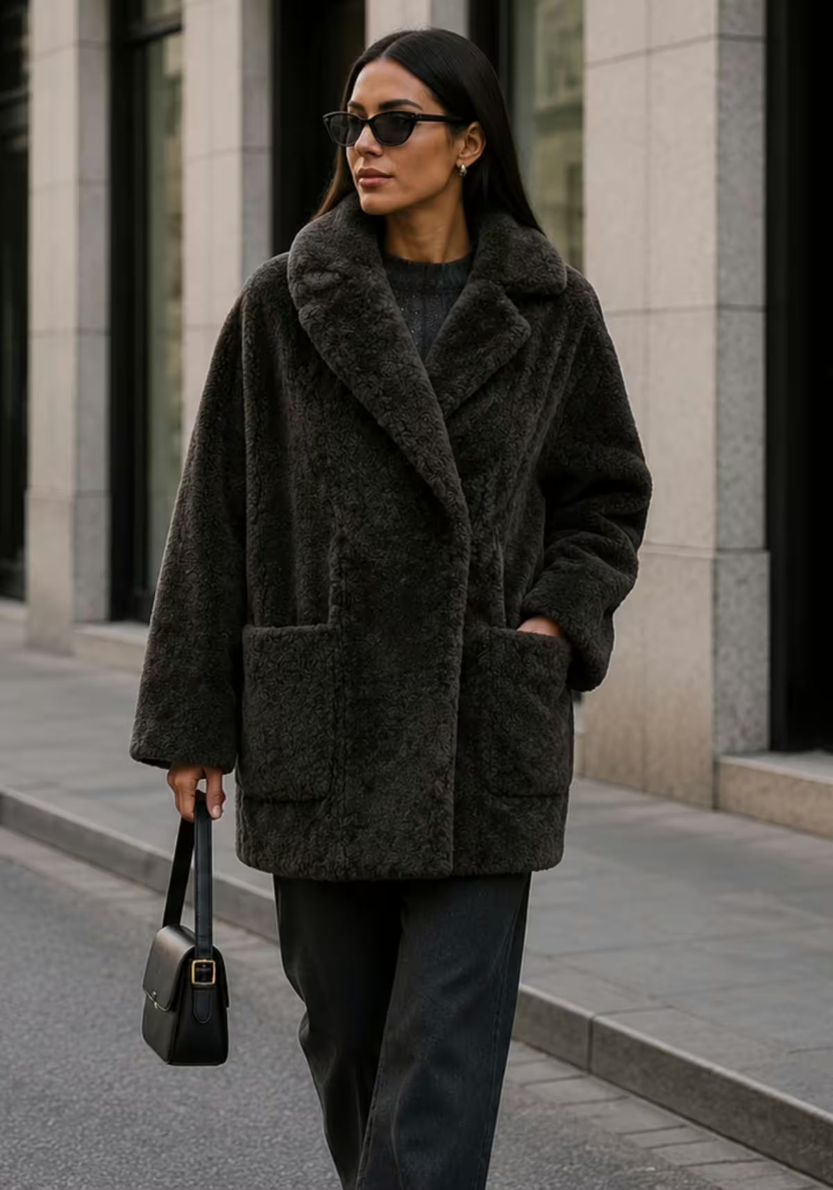 Shearling Lambskin Jacket Khaki