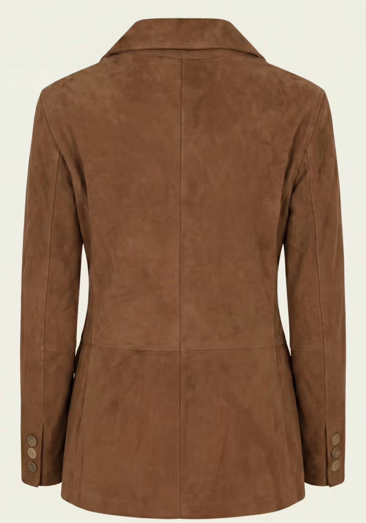 Eleganter Lederblazer Cognac – Damen Sakko aus Lammveloursleder