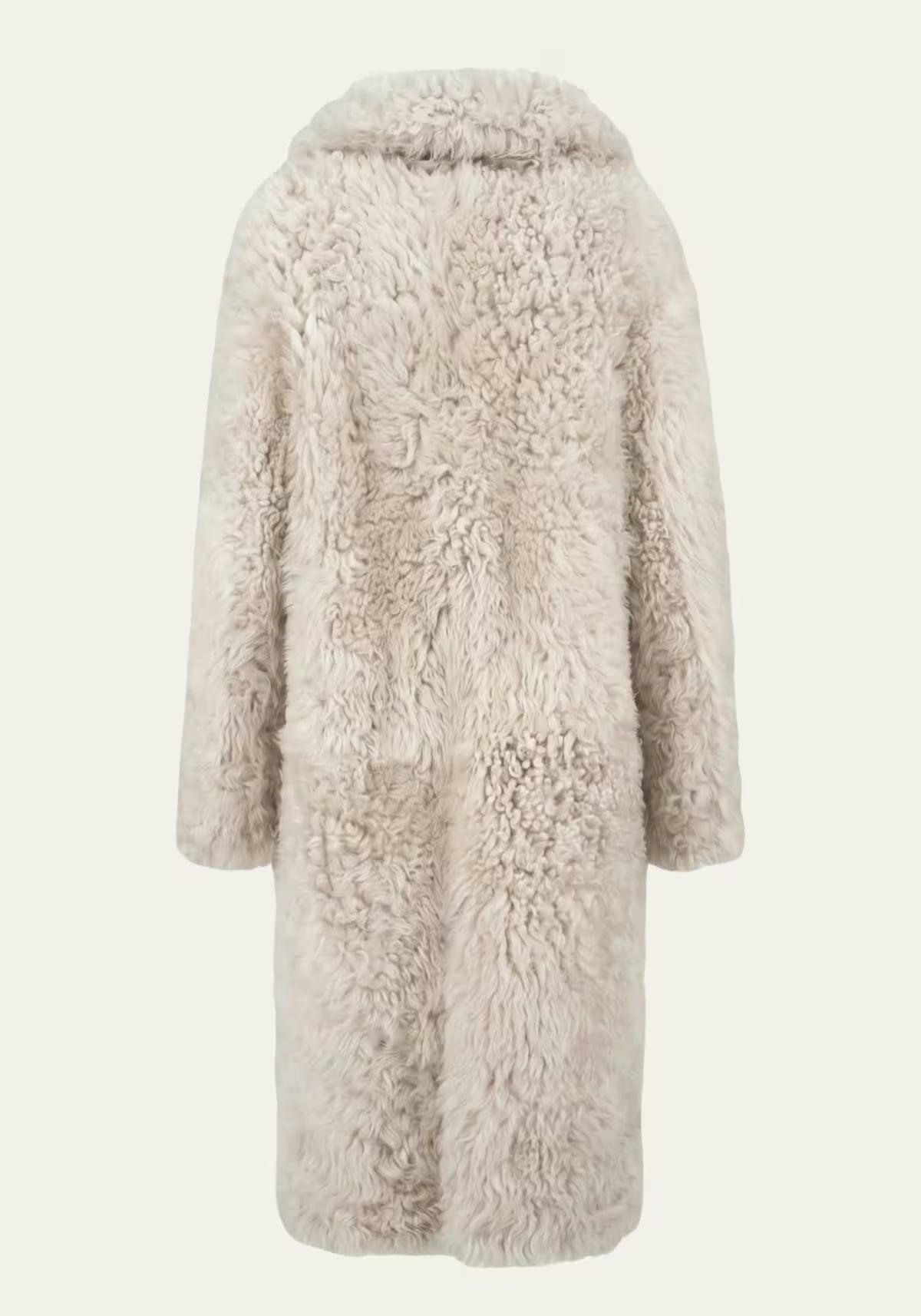 Curly Lammfellmantel Creme-Beige – Damen Luxusmantel Modell 1036