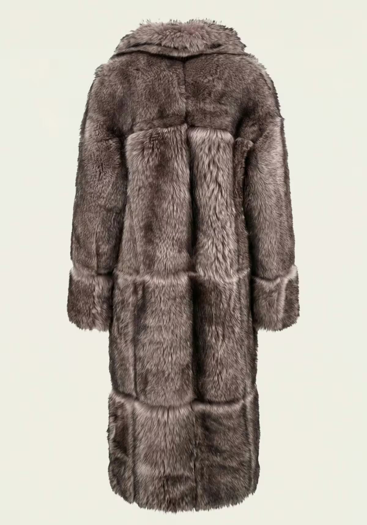 Luxurious Toscana Shearling Reversible Coat Taupe & Espresso – Model 1055