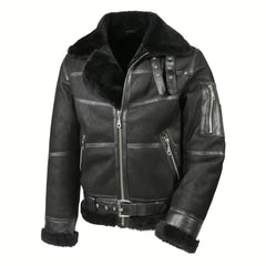 Men's Sheepskin Jacket B16 - Black
