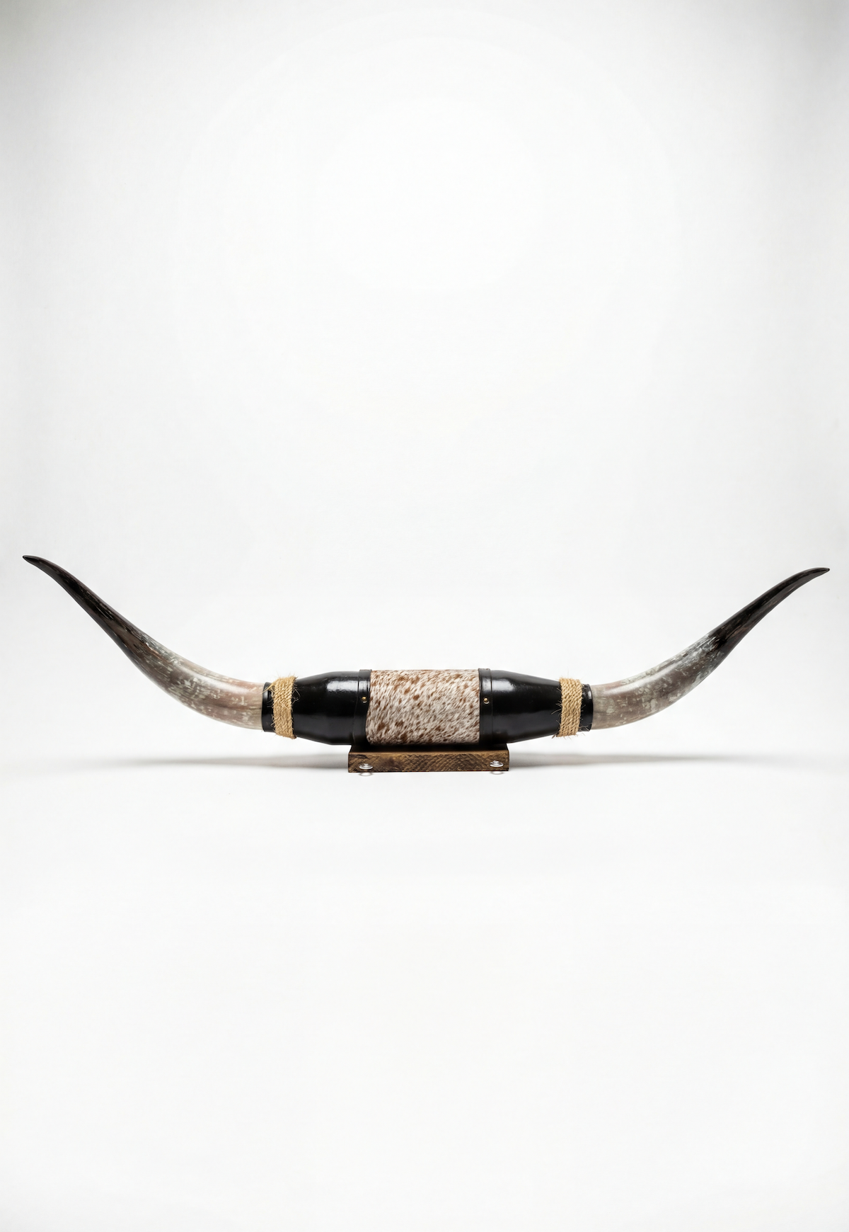 Black Leather Mount Standard Longhorns Big Gun