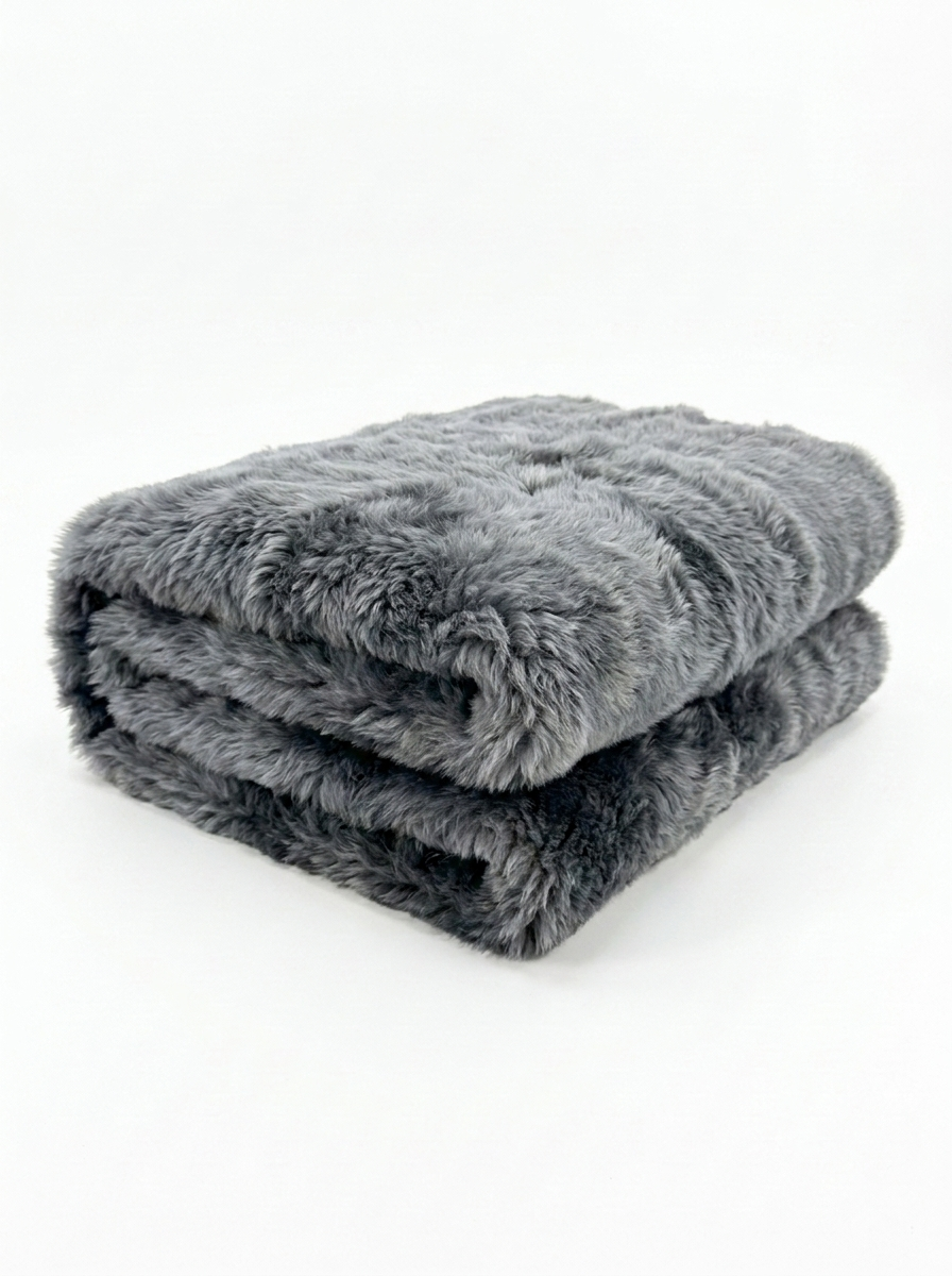 Toscana Lambskin Blanket – Dark Grey 185 x 155 cm