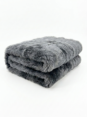 Toscana Lambskin Blanket – Dark Grey 185 x 155 cm