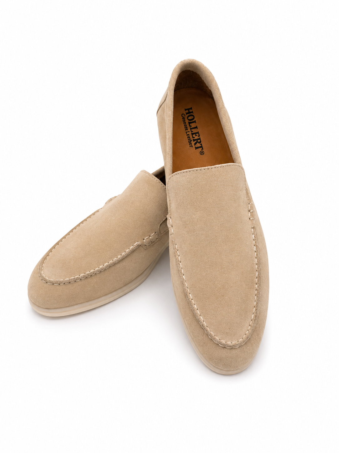 Men's Loafers in Beige Calf Suede (HOL60)