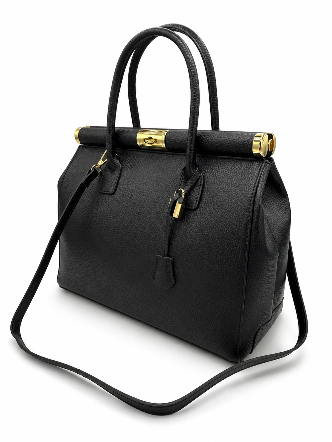 Exclusive Black Leather Handbag for Women – Elegant Business & Shoulder Bag